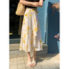 Vacation Style Floral Skirt Chiffon Dress Skirt One-piece Ruffled