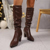 Pointed Pleated-Sleeve High Heel Fashion Boots by FitiqueFit