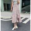 Vacation Style Floral Skirt Chiffon Dress Skirt One-piece Ruffled