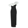 Black White Folding Fan Shape Strapless Dress Sexy Dress Backless