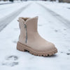 Women’s Velvet Lined Cotton Snow Boots — Plus Size Winter Warm Boots by FitiqueFit