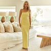 Women Clothing Spring Summer Contrast Color Diagonal Collar One Shoulder Backless Lace up Sexy Sheath Dress Women
