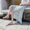 Vacation Style Floral Skirt Chiffon Dress Skirt One-piece Ruffled