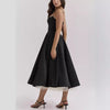 Women's V-neck Brace Sleeveless Dress Puffy Long Dress