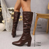 Pointed Pleated-Sleeve High Heel Fashion Boots by FitiqueFit