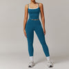 Faux Two Piece Halter Beauty Back Yoga Fold High Waist Casual All-Match Workout Exercise Outfit