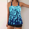 Split Leaf Print Bikini Swimsuit Plus Size