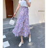 Vacation Style Floral Skirt Chiffon Dress Skirt One-piece Ruffled