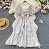 Retro V-neck Floral Dress Women's Short Sleeve