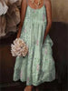 🌺 European & American Style Floral Art Print Sling Holiday Dress by FitiqueFit