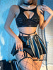 Lace Sexy Black Bra Underwear Solid Color Leather Sexy Apron Underwear