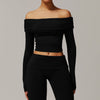 Sexy Casual Long Sleeve Yoga Wear Women off Shoulder Outdoor All Matching Dance Sports Long Sleeve
