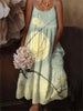 🌺 European & American Style Floral Art Print Sling Holiday Dress by FitiqueFit