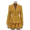 High Grade Collared Waist Controlled Blazer Pleated Pettiskirt Two Piece Sets Women