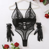 Underwear Sexy Polka Dot Mesh Lace Stitching Low Cut Non Steel Ring Sexy Jumpsuit Suit Adjustable Crotch