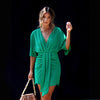Women Clothing Summer Solid Color Elegant Irregular Asymmetric Slim Fit Dress Women