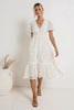 Women's Lace Dress V-neck Short Sleeve Hollow Out