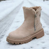 Women’s Velvet Lined Cotton Snow Boots — Plus Size Winter Warm Boots by FitiqueFit
