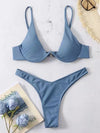 European And American Steel Bracket Solid Color Swimsuit