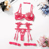 Embroidery Water Soluble Floral Girl Clothing Mesh See through Sexy High End Underwear Bra Set