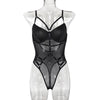 Women Clothing Sexy Lingerie Sling Solid Color Complex Slimming Patchwork Jumpsuit Can Be Unlocked
