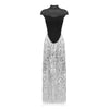 Women See through Tassel Sequin Long Skirt High Waist Skirt Women Two Piece Set