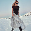 Women See through Tassel Sequin Long Skirt High Waist Skirt Women Two Piece Set