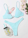 European And American Steel Bracket Solid Color Swimsuit
