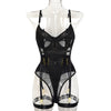 Popular Tight Jumpsuit Craft Complex Belt Heavy Metal High End Underwear Three Piece Set Women Wings Not Included