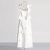 High-grade Stitching Three-dimensional Flower Sling Dress by FitiqueFit