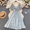 Retro V-neck Floral Dress Women's Short Sleeve