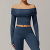 Sexy Casual Long Sleeve Yoga Wear Women off Shoulder Outdoor All Matching Dance Sports Long Sleeve