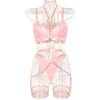 Sexy Underwear Three Piece Set Autumn Best Underwear Chain on Neck Waist Seal Heavy Craft