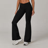 Nude Feel Yoga Pants Cross High Waist Running Sports Casual Skinny Bell Bottom Pants Women