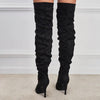 Pointed-Toe Suede Stiletto Boots with High Zipper — European / American Chic by FitiqueFit