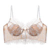 French Eyelash Lace Underwear Push up Thin U Shaped Bare Back Bra Forlove with Steel Ring