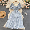 Retro V-neck Floral Dress Women's Short Sleeve