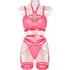 Sexy Underwear Three Piece Set Autumn Best Underwear Chain on Neck Waist Seal Heavy Craft