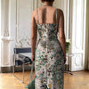 Women's Printed Backless Slit Sling Dress by FitiqueFit