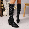 Pointed Pleated-Sleeve High Heel Fashion Boots by FitiqueFit