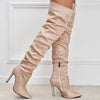 Pointed-Toe Suede Stiletto Boots with High Zipper — European / American Chic by FitiqueFit