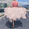 Vacation Style Floral Skirt Chiffon Dress Skirt One-piece Ruffled