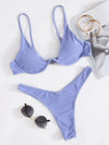 European And American Steel Bracket Solid Color Swimsuit
