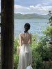 Ruffled Drawstring Sling Top Retro Temperament Cake Dress