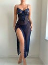 Sexy Lace Cutout Pajamas Jumpsuit Sheer Mesh Sexy Lingerie Sets