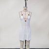 Women Spring Clothing Knitted Hollow Out Cutout Sexy V neck Halter Backless Lace up Beach Dress Women