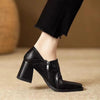 Women’s Chunky-Heel High Heels with Side Zipper by FitiqueFit