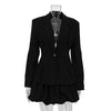 High Grade Collared Waist Controlled Blazer Pleated Pettiskirt Two Piece Sets Women