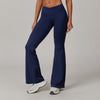 Nude Feel Yoga Pants Cross High Waist Running Sports Casual Skinny Bell Bottom Pants Women