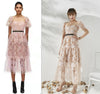 Rose Lace Hollow Embroidered Short Sleeve Dress Women